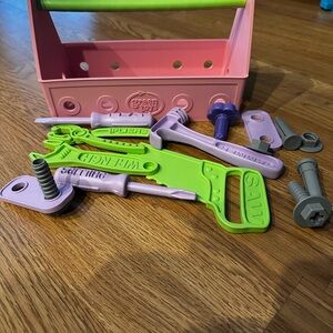 Green Toys Tool Set, Pink Classic Tool Set with an Eco-Friendly Twist